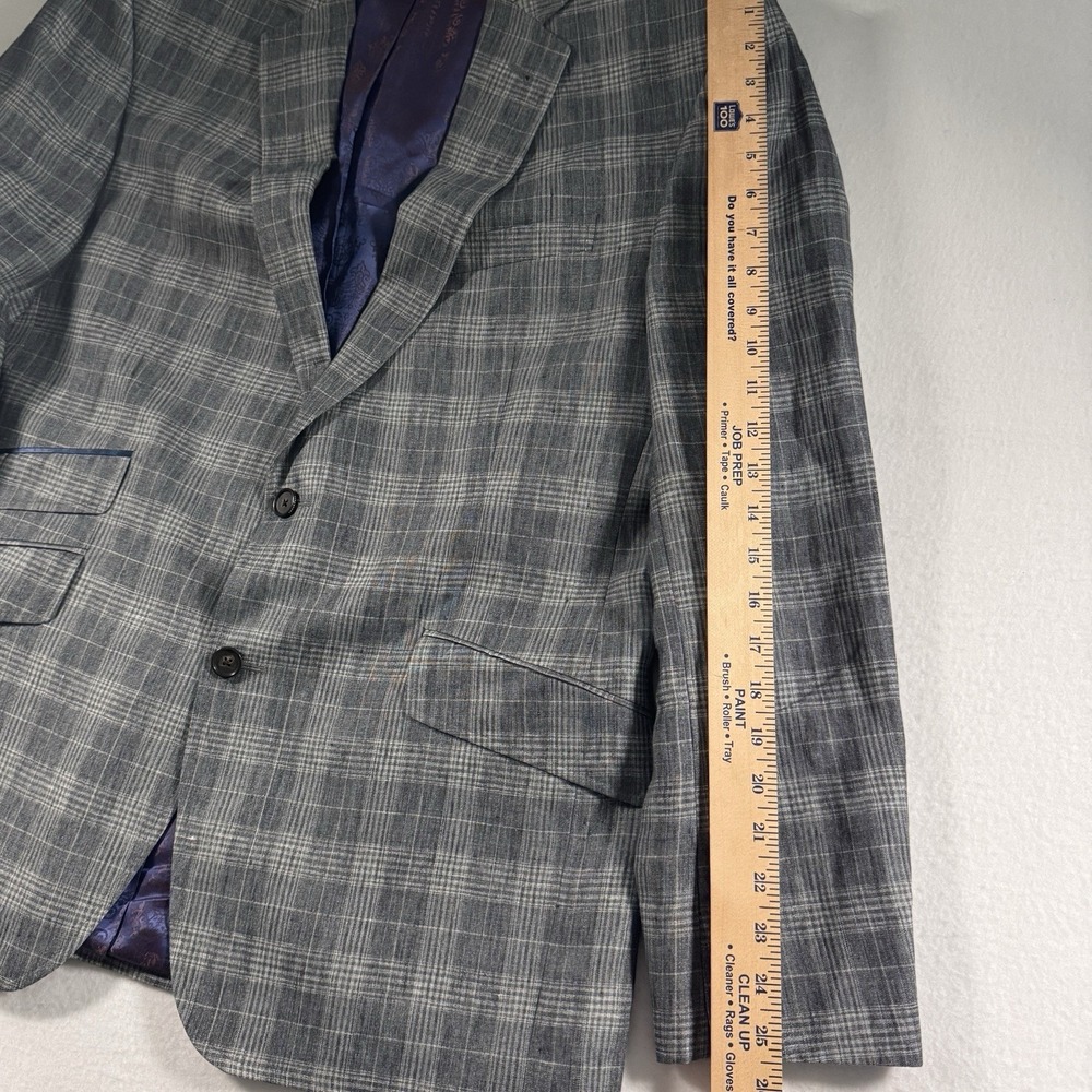 Ted Baker London‎ Endurance Linen Sport Coat Men's 44R Gray Plaid Jeff SPJ Lined - Picture 8 of 9